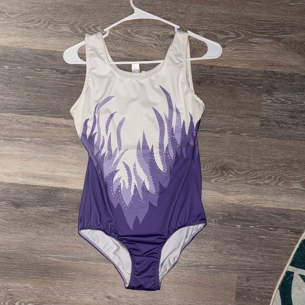 Purple and White Leotard